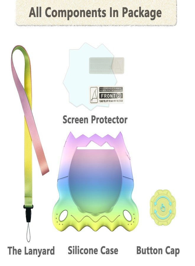 RAWECUD Silicone Case for Tamagotchi Paradise Electronic Pets Toy, Screen Protector and Lanyard for Tamagotchi Paradise Virtual Pet Accessories (Rainbow) - Image 3